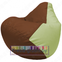 Бескаркасное кресло мешок Груша Г2.3-0704 (коричневый, светло-салатовый)